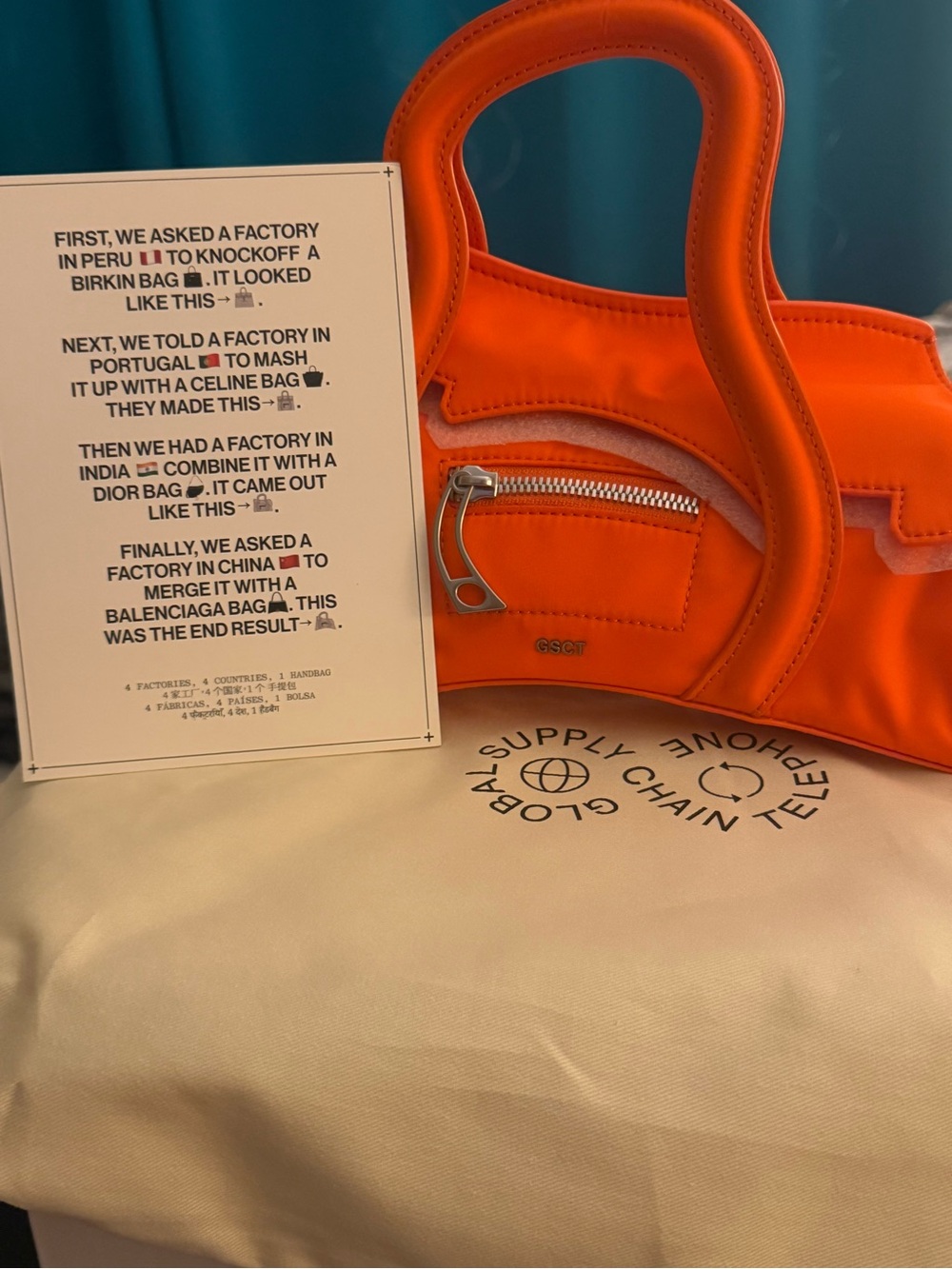 MSCHF Global Supply Chain Telephone (GSCT) Handbag - Safety Orange - NEW IN BOX